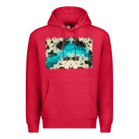 Cardinal turquoise, cowhide backgraund Premium Hoodie - JahusDesignShop