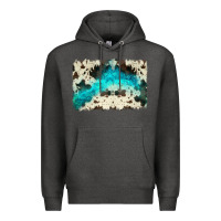 Charcoal Heather turquoise, cowhide backgraund Premium Hoodie - JahusDesignShop