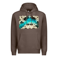 Coffee turquoise, cowhide backgraund Premium Hoodie - JahusDesignShop
