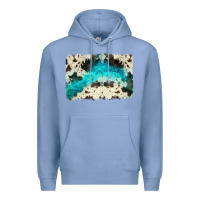 Colony Blue turquoise, cowhide backgraund Premium Hoodie - JahusDesignShop