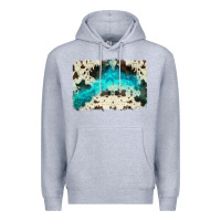 Heather Grey turquoise, cowhide backgraund Premium Hoodie - JahusDesignShop