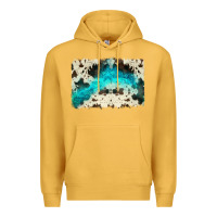 Mustard turquoise, cowhide backgraund Premium Hoodie - JahusDesignShop