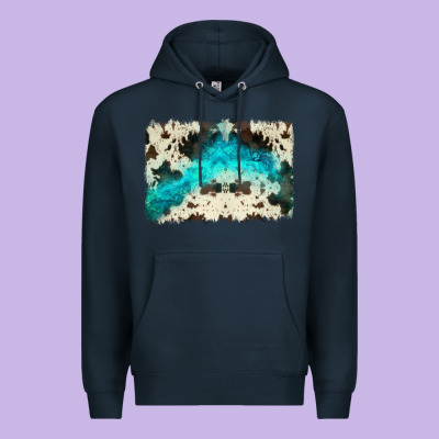 Turquoise, Cowhide Backgraund Premium Hoodie Designed By Jahusdesignshop