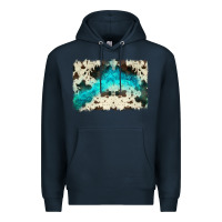 Navy turquoise, cowhide backgraund Premium Hoodie - JahusDesignShop