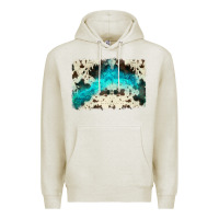 Oatmeal Heather turquoise, cowhide backgraund Premium Hoodie - JahusDesignShop