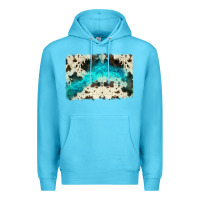 Ocean Blue turquoise, cowhide backgraund Premium Hoodie - JahusDesignShop