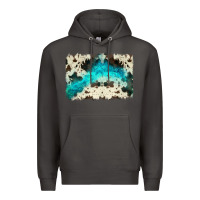 Smoke turquoise, cowhide backgraund Premium Hoodie - JahusDesignShop