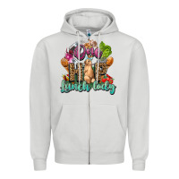 Dove Grey One hip lunch lady Easter Day Zipper Hoodie - HowdyJamesFarm