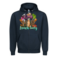 Navy One hip lunch lady Easter Day Zipper Hoodie - HowdyJamesFarm