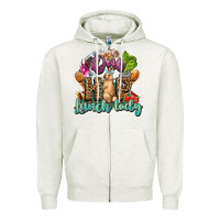 One Hip Lunch Lady Easter Day Zipper Hoodie | Teevron