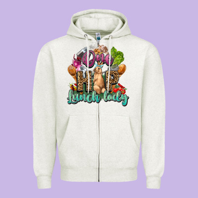 One Hip Lunch Lady Easter Day Zipper Hoodie Designed By Howdyjamesfarm