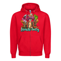 Red One hip lunch lady Easter Day Zipper Hoodie - HowdyJamesFarm