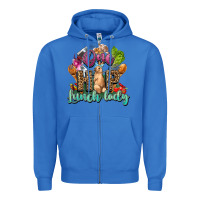 True Royal One hip lunch lady Easter Day Zipper Hoodie - HowdyJamesFarm