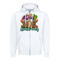 White One hip lunch lady Easter Day Zipper Hoodie - HowdyJamesFarm