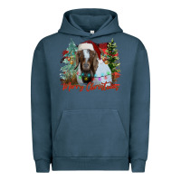Pigment Midnight Navy merry Christmas goat Urban Hoodie - CowhideDigitalArt