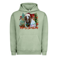 Pigment Oil Green merry Christmas goat Urban Hoodie - CowhideDigitalArt