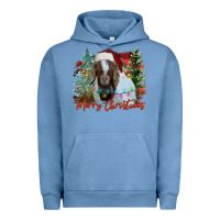 Pigment Pebble Blue merry Christmas goat Urban Hoodie - CowhideDigitalArt