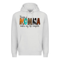 Dove Grey Being a Momma Makes My Life Complete Premium Hoodie - CowCowDesign