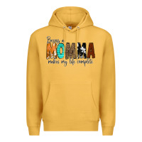 Mustard Being a Momma Makes My Life Complete Premium Hoodie - CowCowDesign