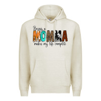 Oatmeal Heather Being a Momma Makes My Life Complete Premium Hoodie - CowCowDesign