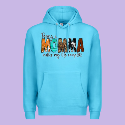 Being A Momma Makes My Life Complete Premium Hoodie Designed By Cowcowdesign
