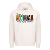 Pale Pink Being a Momma Makes My Life Complete Premium Hoodie - CowCowDesign
