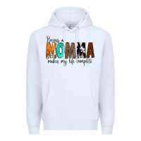 White Being a Momma Makes My Life Complete Premium Hoodie - CowCowDesign