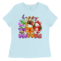 Baby Blue Happy Hallothanksmas coffee cups Ladies Tee - NancyCooperArtShop