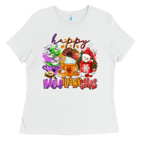 White Happy Hallothanksmas coffee cups Ladies Tee - NancyCooperArtShop