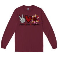 Burgundy Peace Love Sunshine Sunflower Long Sleeve Tee - Bettercallsaul