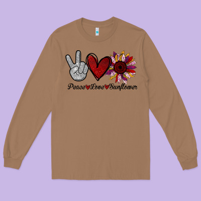 Peace Love Sunshine Sunflower Long Sleeve Tee Designed By Bettercallsaul