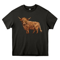 Asphalt highland cow Heavy Core Tee - BarkalooDesign