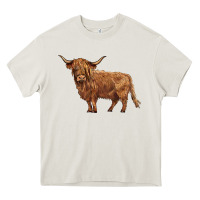 Cream highland cow Heavy Core Tee - BarkalooDesign