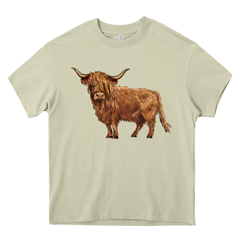 Highland Cow Heavy Core Tee by BarkalooDesign | Teevron