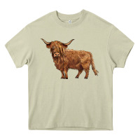 Mossy highland cow Heavy Core Tee - BarkalooDesign