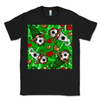 Black soccer gnomes and hearts seamless pattern Classic Tee - BundleAndBundleShop