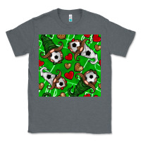 Charcoal Heather soccer gnomes and hearts seamless pattern Classic Tee - BundleAndBundleShop