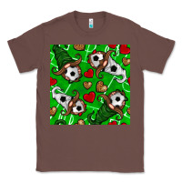Chestnut soccer gnomes and hearts seamless pattern Classic Tee - BundleAndBundleShop