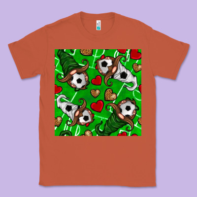 Soccer Gnomes And Hearts Seamless Pattern Classic Tee Designed By Bundleandbundleshop