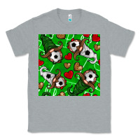 Heather Grey soccer gnomes and hearts seamless pattern Classic Tee - BundleAndBundleShop