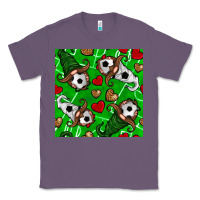 Lavender soccer gnomes and hearts seamless pattern Classic Tee - BundleAndBundleShop