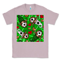 Lilac soccer gnomes and hearts seamless pattern Classic Tee - BundleAndBundleShop