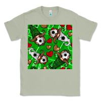 Matcha soccer gnomes and hearts seamless pattern Classic Tee - BundleAndBundleShop