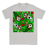 Moon Dust soccer gnomes and hearts seamless pattern Classic Tee - BundleAndBundleShop