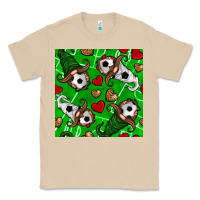 Mushroom soccer gnomes and hearts seamless pattern Classic Tee - BundleAndBundleShop