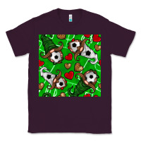 Plum soccer gnomes and hearts seamless pattern Classic Tee - BundleAndBundleShop