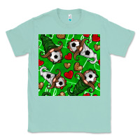 Seafoam soccer gnomes and hearts seamless pattern Classic Tee - BundleAndBundleShop