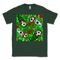 Sports Green soccer gnomes and hearts seamless pattern Classic Tee - BundleAndBundleShop