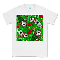 White soccer gnomes and hearts seamless pattern Classic Tee - BundleAndBundleShop