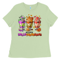 Matcha Happy Hallothanksmas coffee cups Ladies Tee - NancyCooperArtShop
